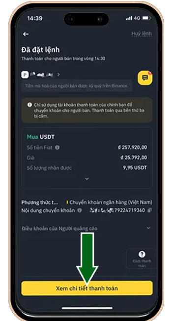 Bước 5: Chọn XEM CHI TIẾT THANH TOÁN